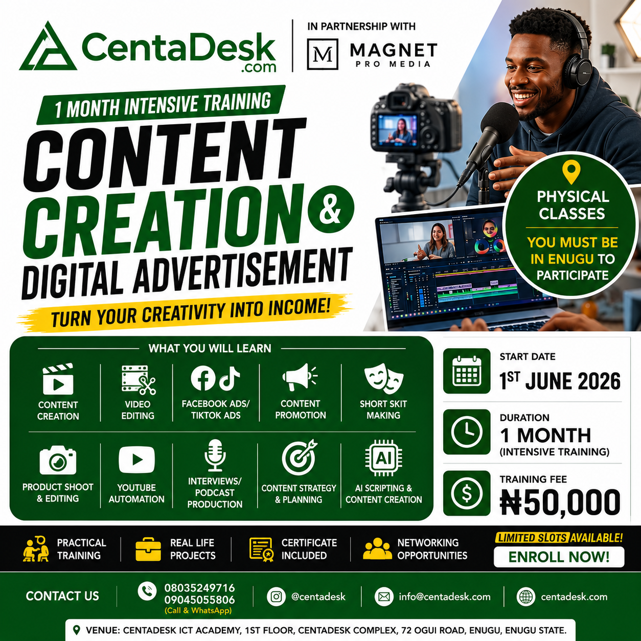 MASTER CONTENT CREATION & DIGITAL ADVERTISEMENT